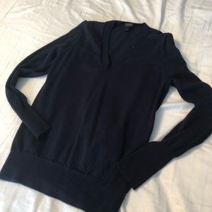 Navy V Neck Wool Sweater from J. Crew